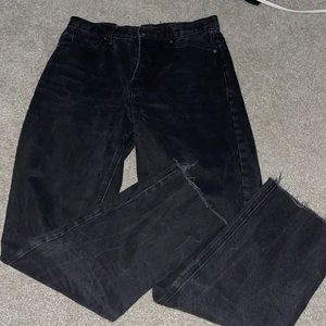 Striaght high waisted grunge black jeans